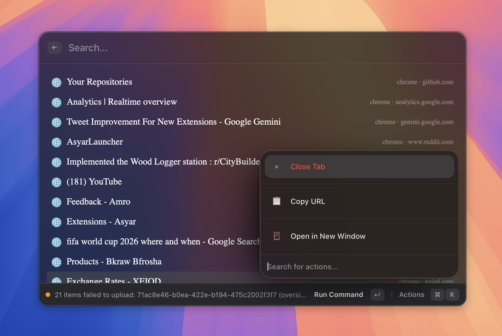 Bookmark and tab results in search